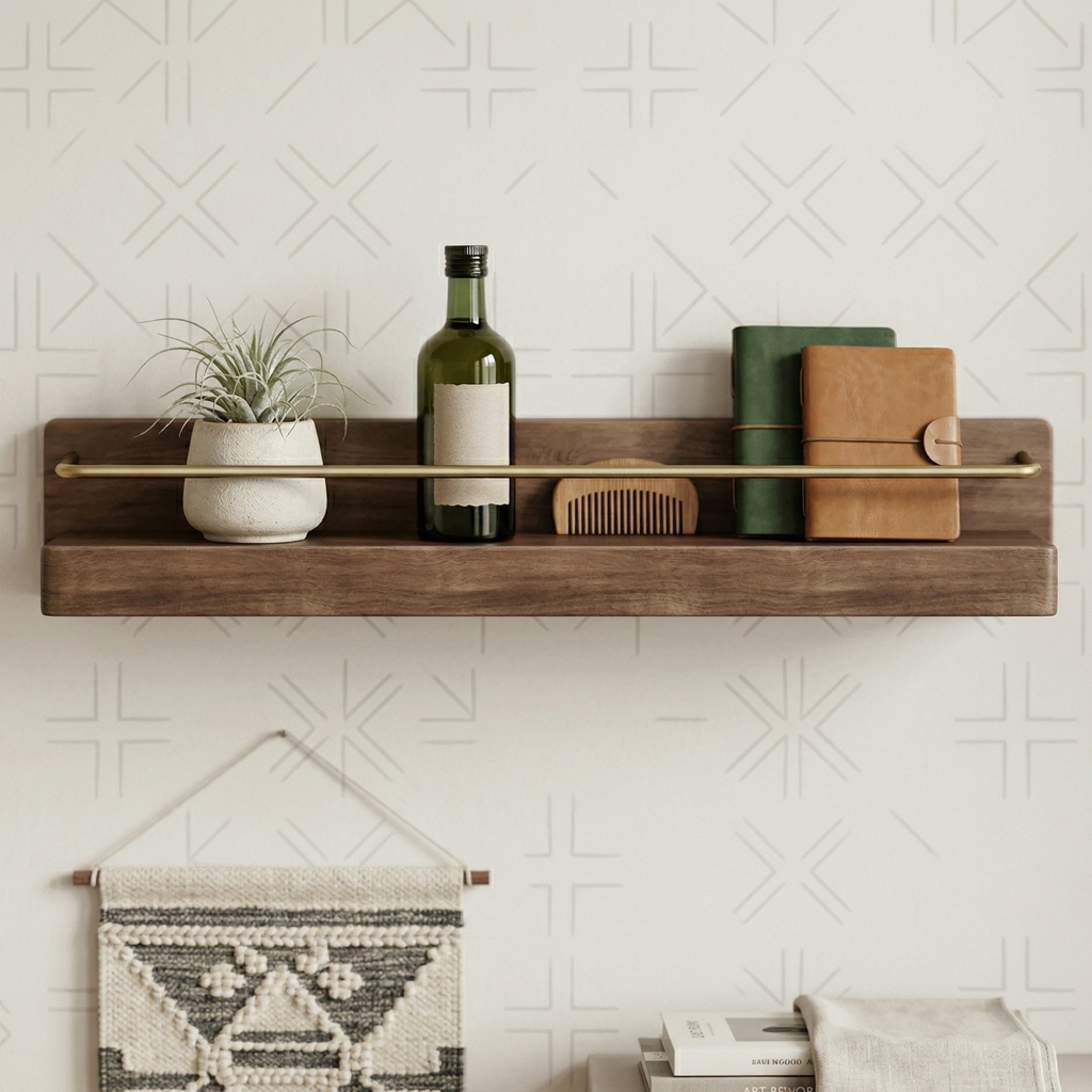 Natural Bamboo Wall Mounted Coat Rack Stylish Organization 99