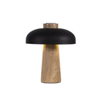 Natural Elegance Table Lamp Yellow Travertine Black Shade 0