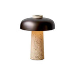Natural Elegance Table Lamp Yellow Travertine Black Shade 10