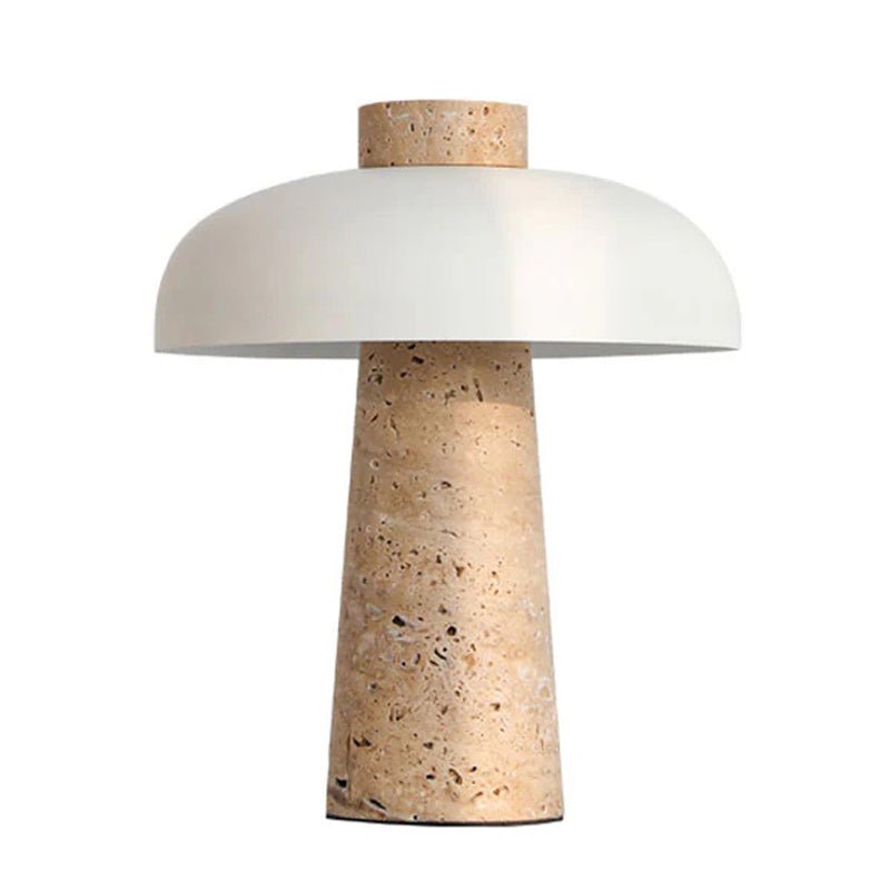Natural Elegance Table Lamp Yellow Travertine Black Shade 13
