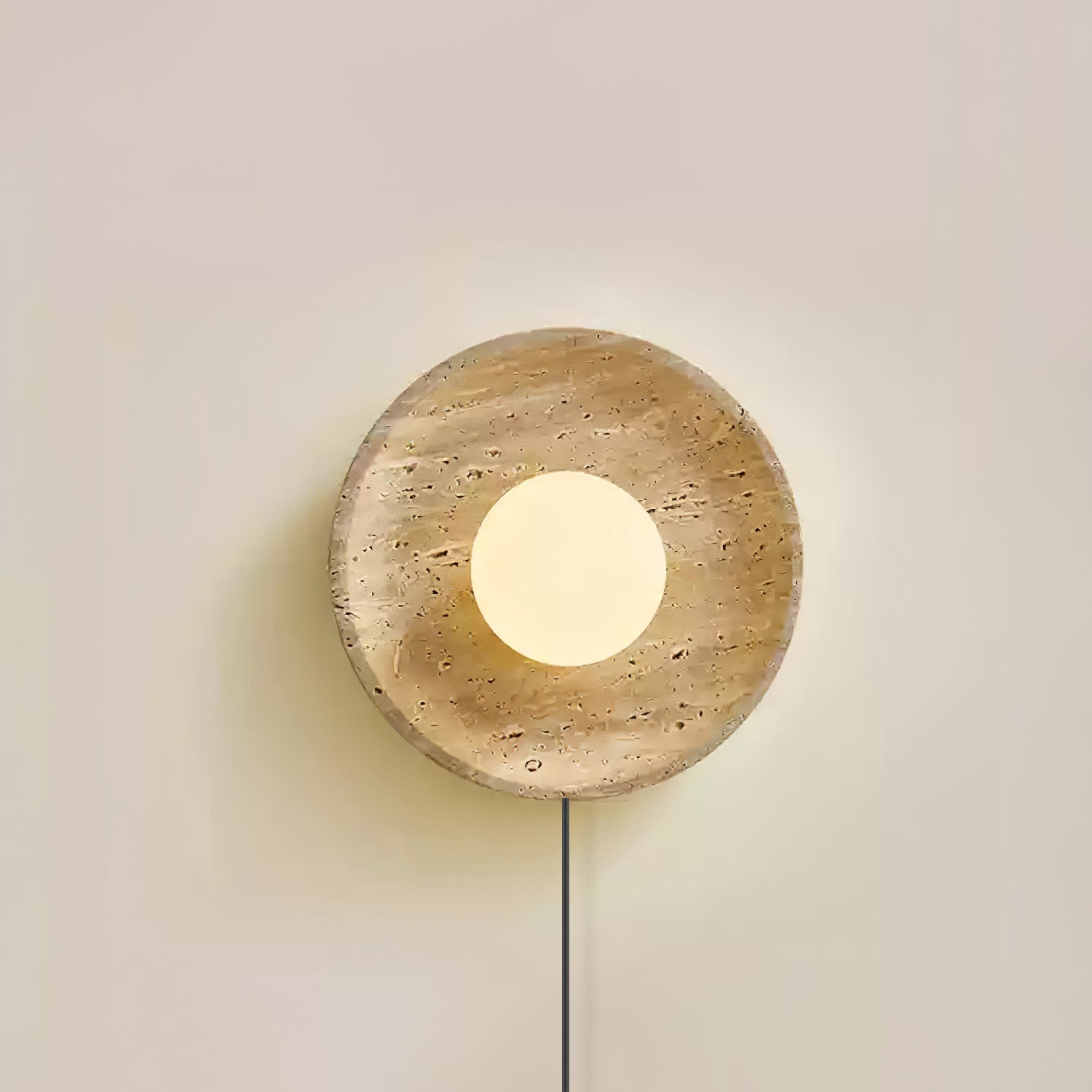 Natural Stone LED Wall Sconce With Round Base Finish 0