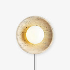 Natural Stone LED Wall Sconce With Round Base Finish 1