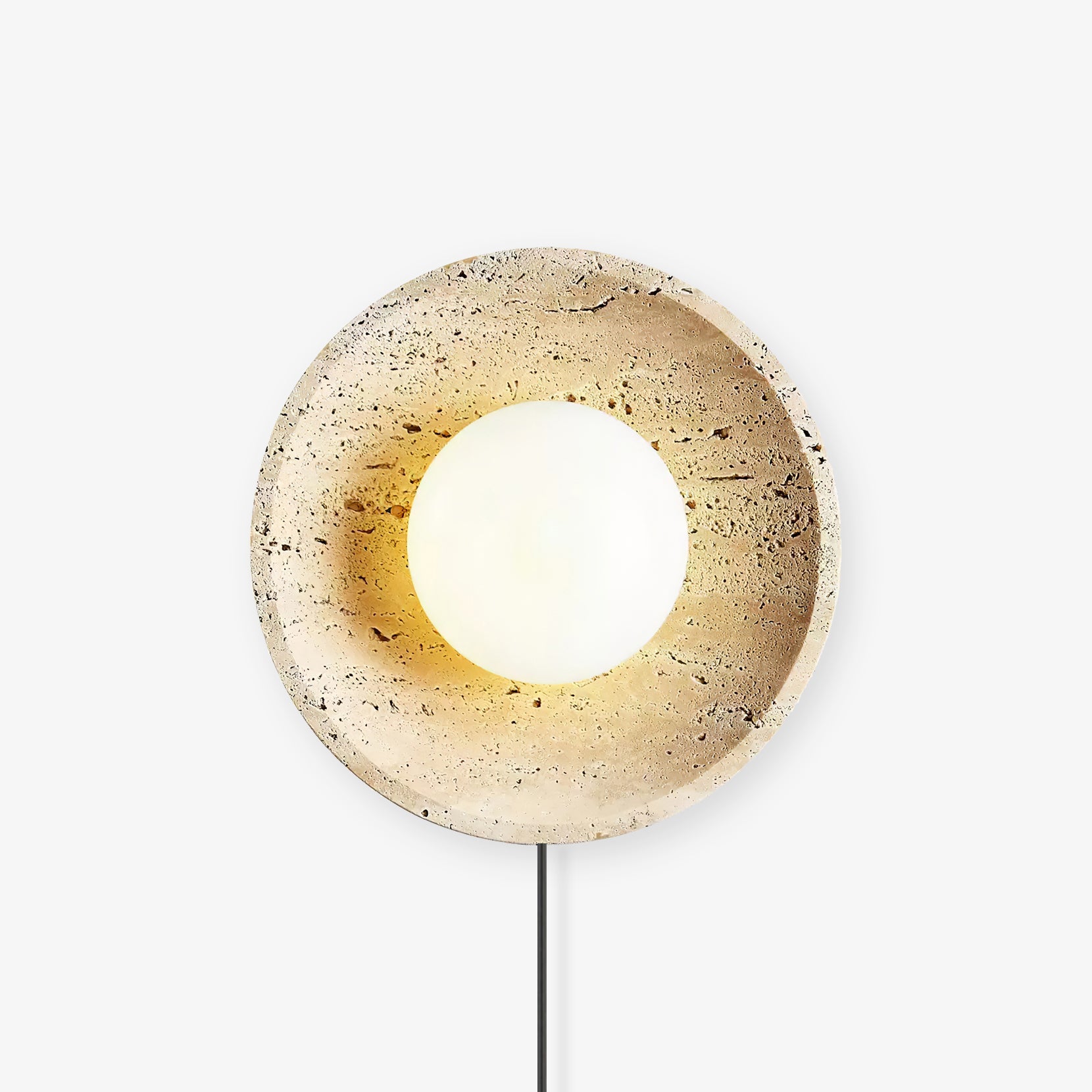 Natural Stone LED Wall Sconce With Round Base Finish 1