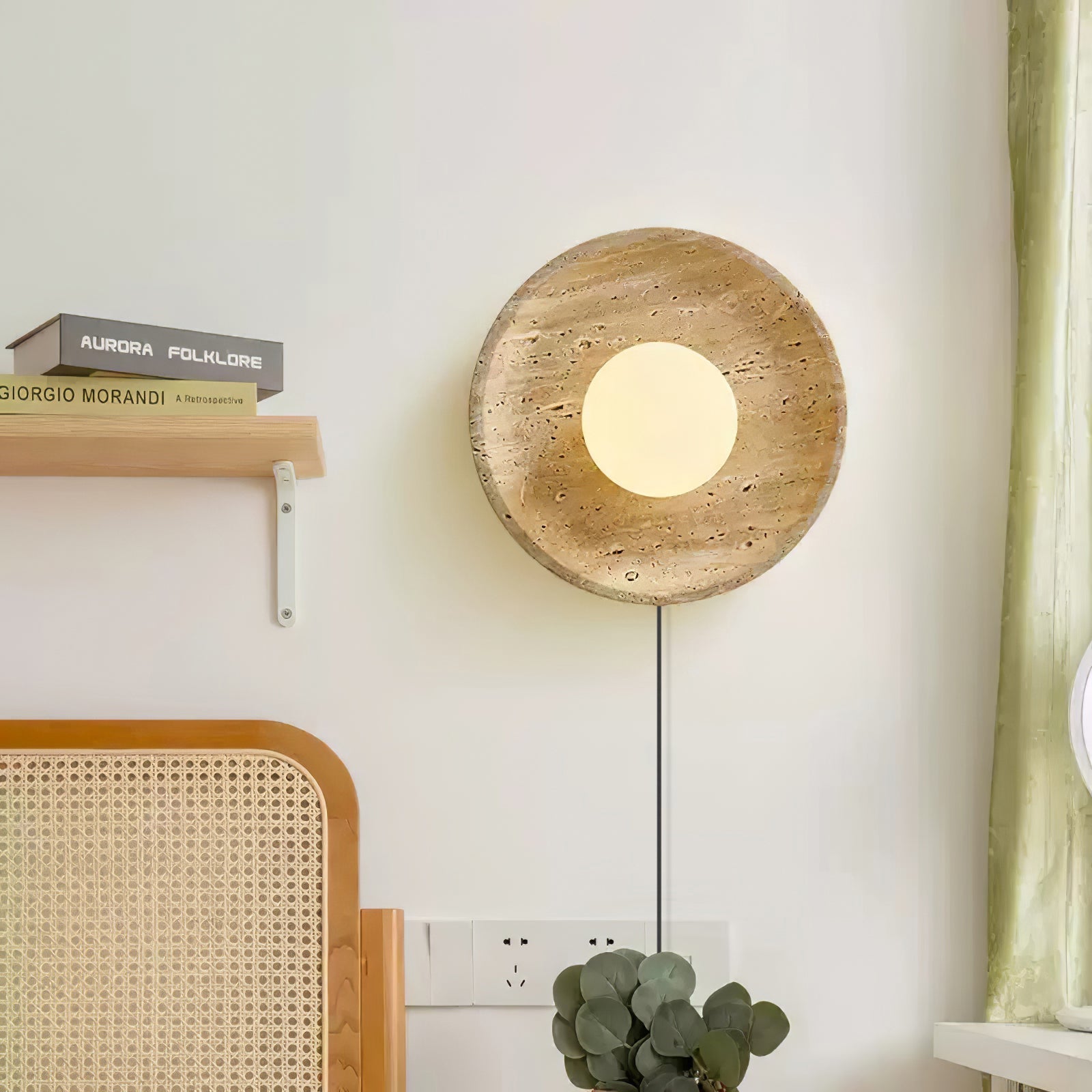 Natural Stone LED Wall Sconce With Round Base Finish 4