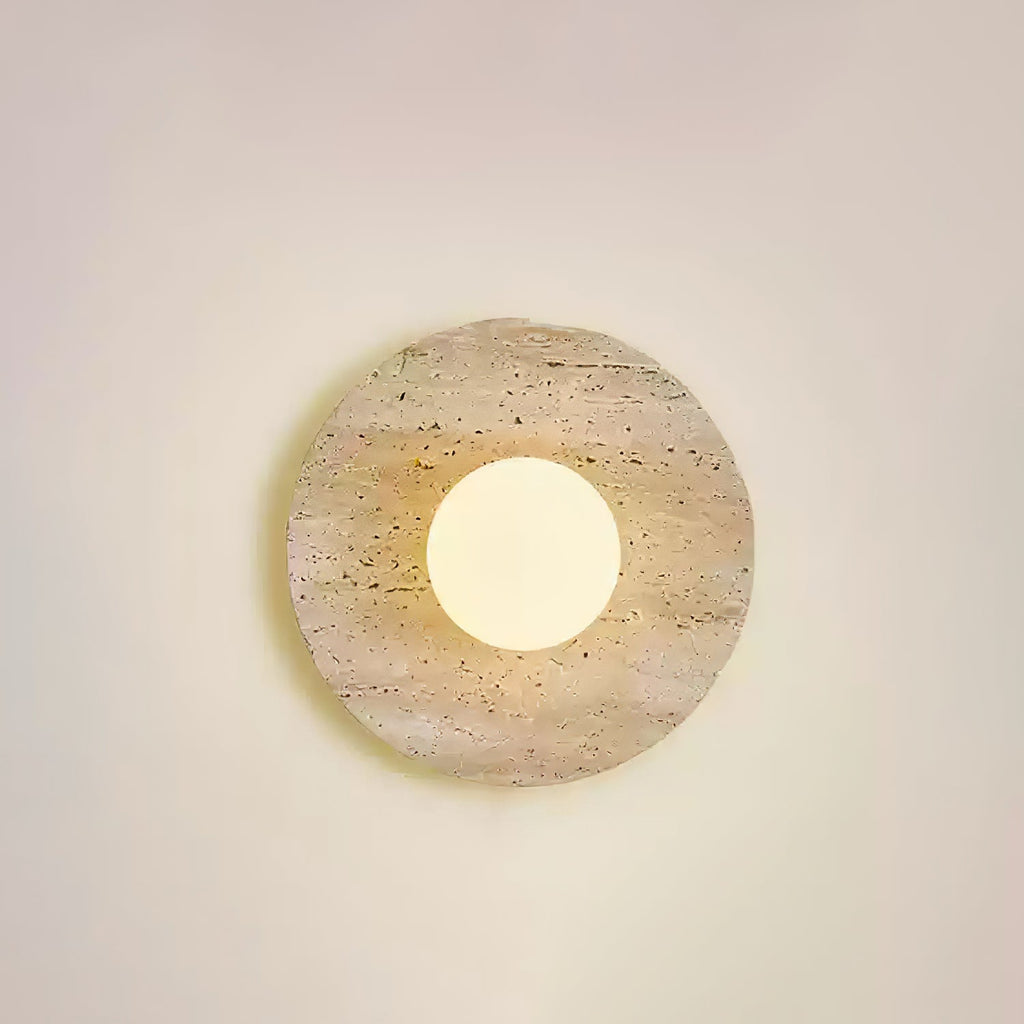 Natural Stone LED Wall Sconce With Round Base Finish 7