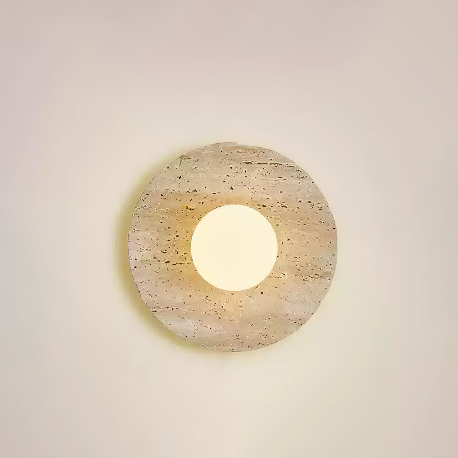 Natural Stone LED Wall Sconce With Round Base Finish 7