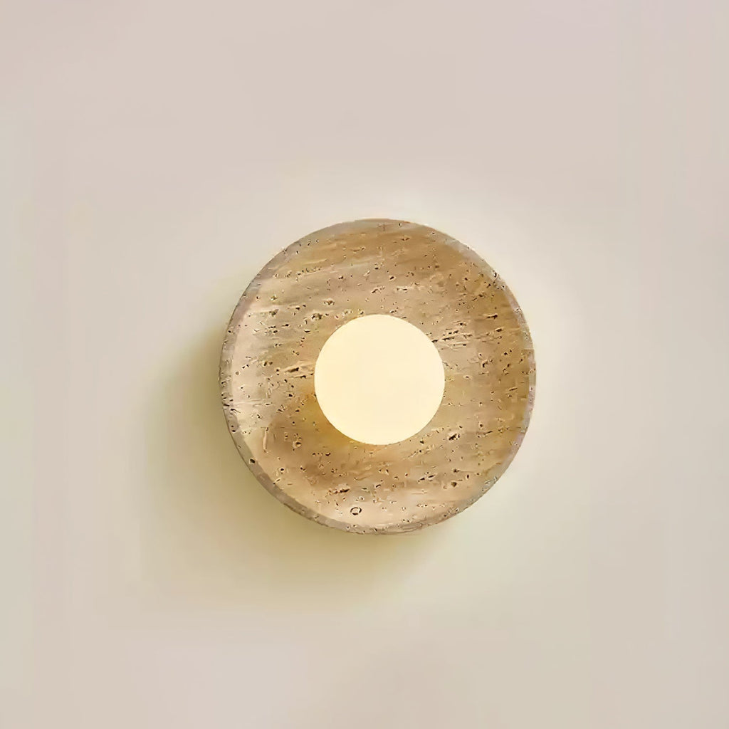 Natural Stone LED Wall Sconce With Round Base Finish 8