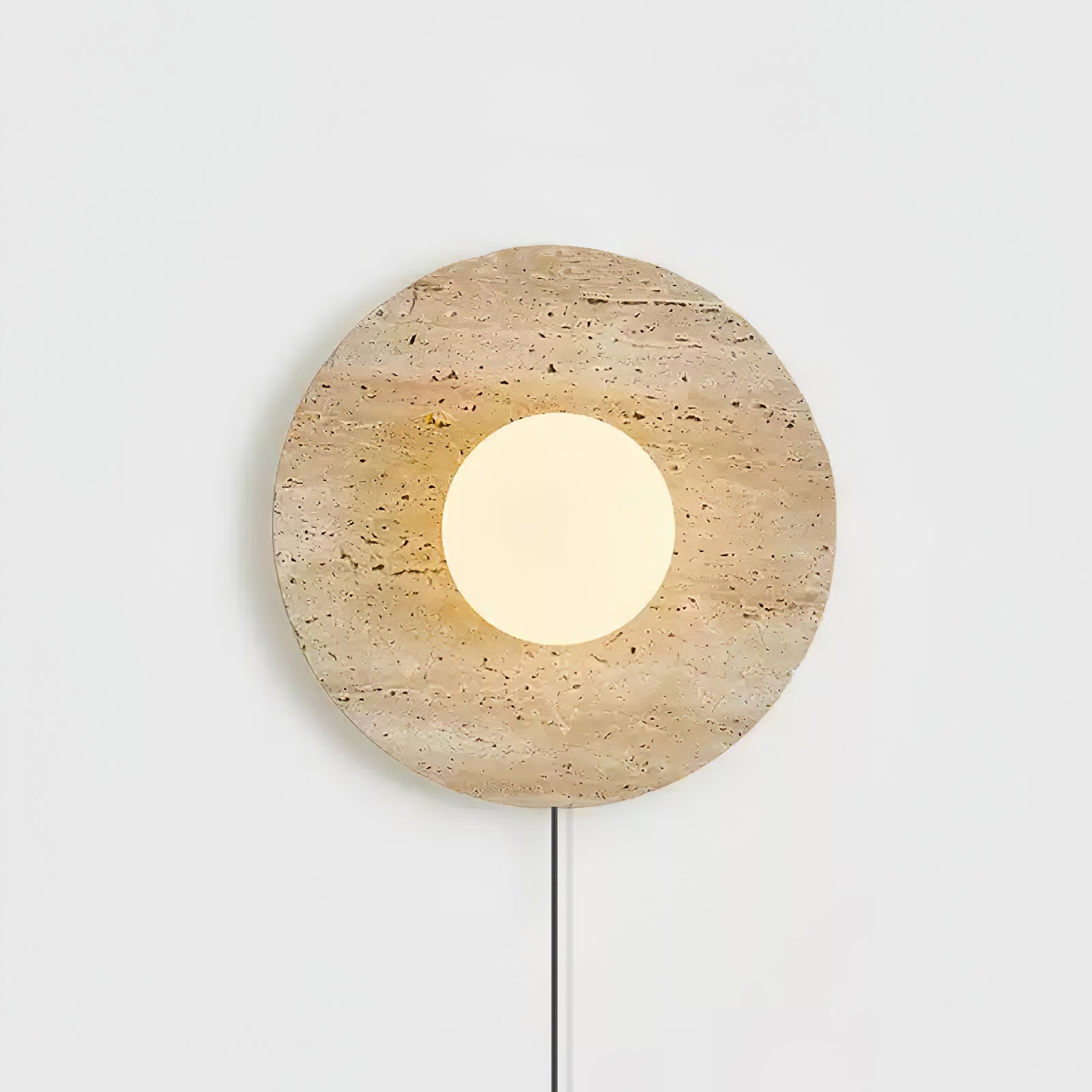 Natural Stone LED Wall Sconce With Round Base Finish 9