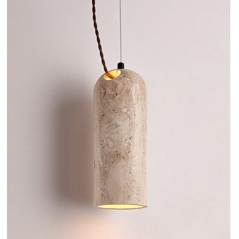 Natural Stone Pendant Light - Yellow Travertine Hanging Light for Kitchen 5