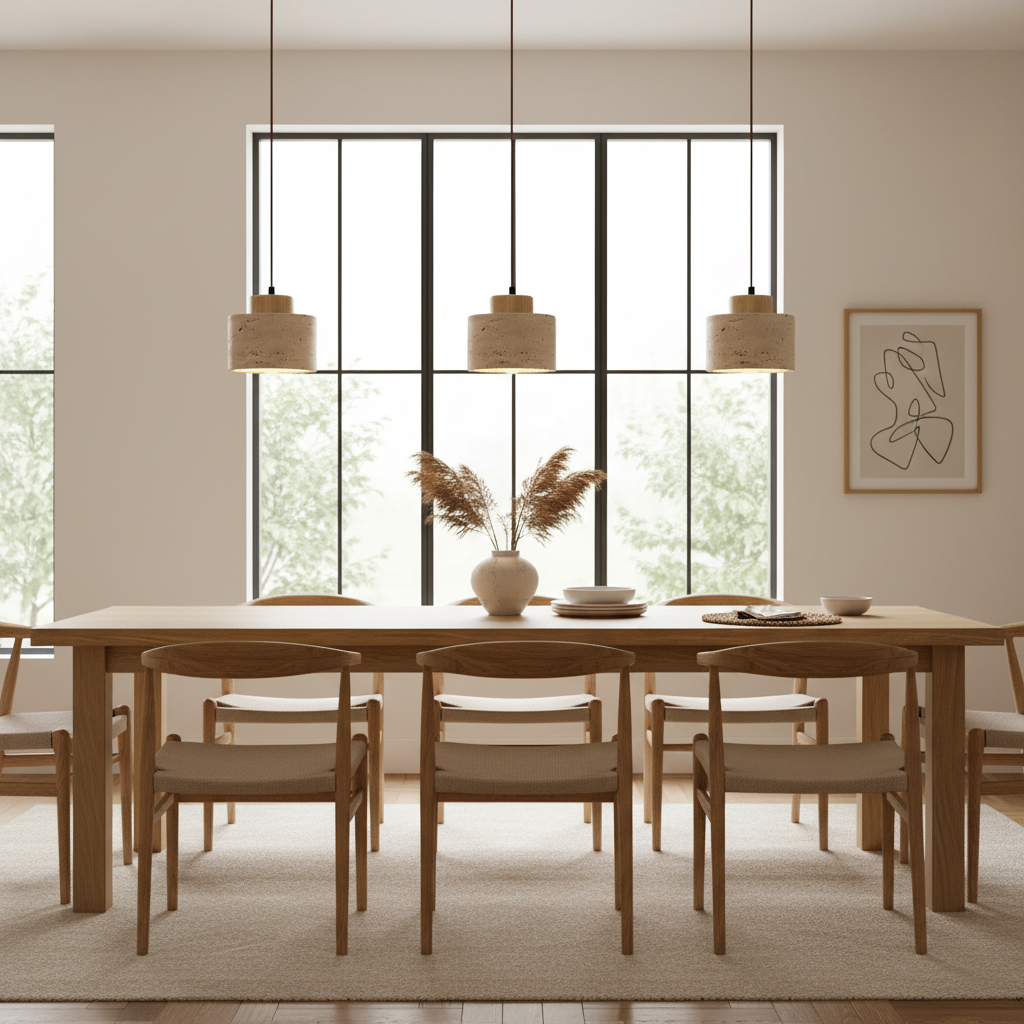 Natural Travertine Pendant Lamp – Nordic Minimalist Kitchen Pendant Lighting 12