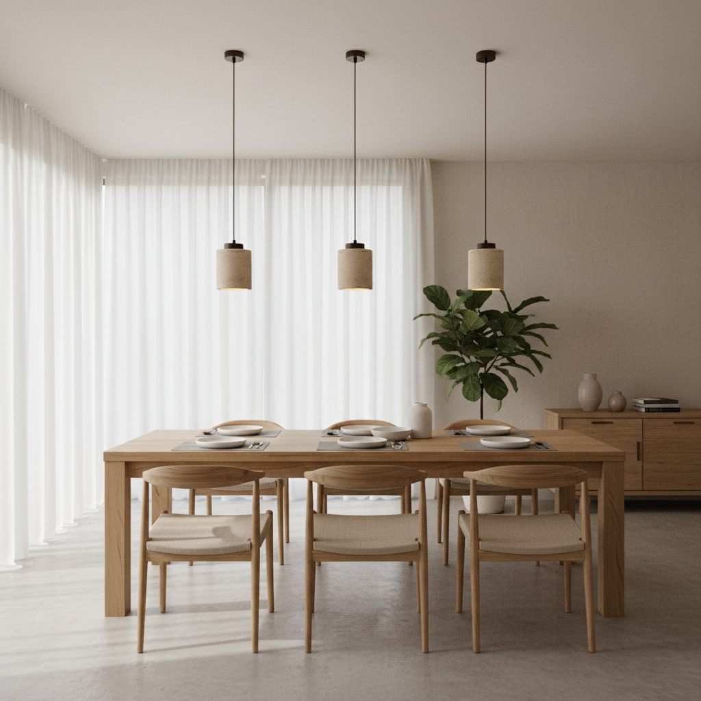 Natural Travertine Pendant Light – Nordic Minimalist Kitchen Pendant Lighting 13