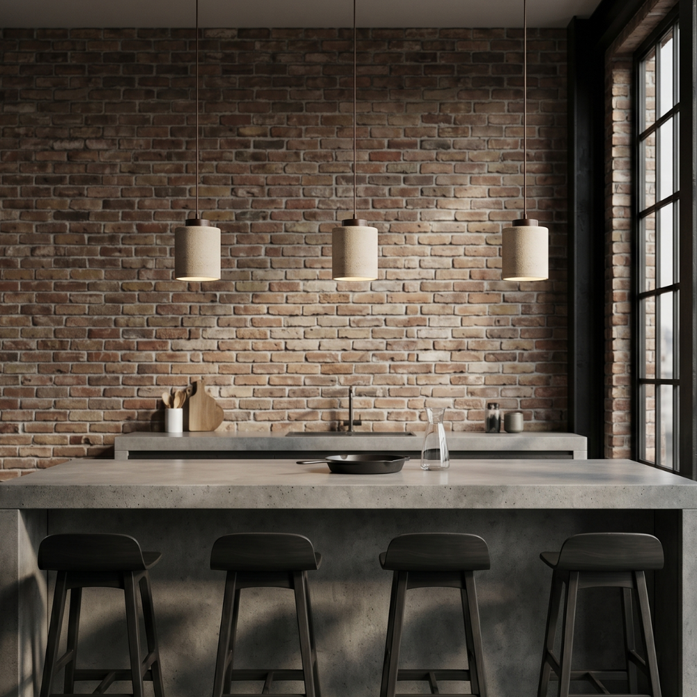 Natural Travertine Pendant Light – Nordic Minimalist Kitchen Pendant Lighting 75