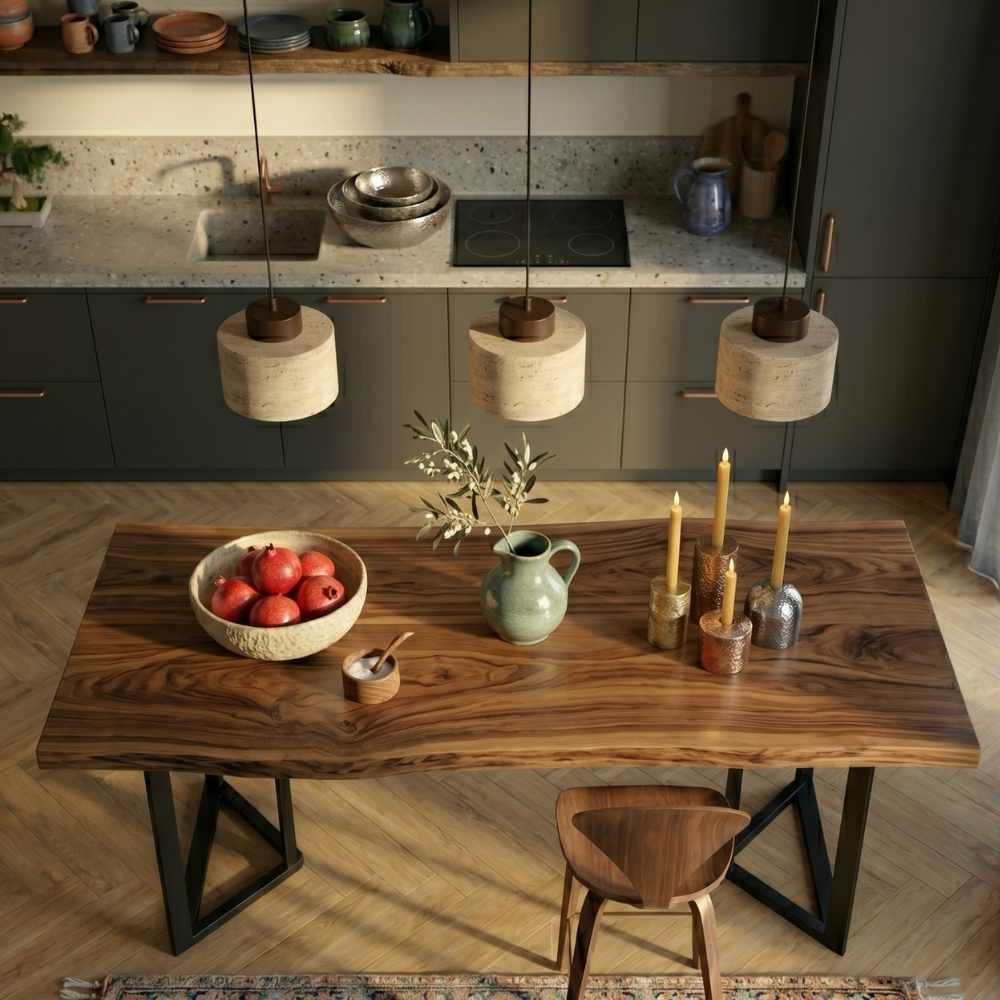 Natural Travertine Pendant Light – Nordic Minimalist Kitchen Pendant Lighting 78