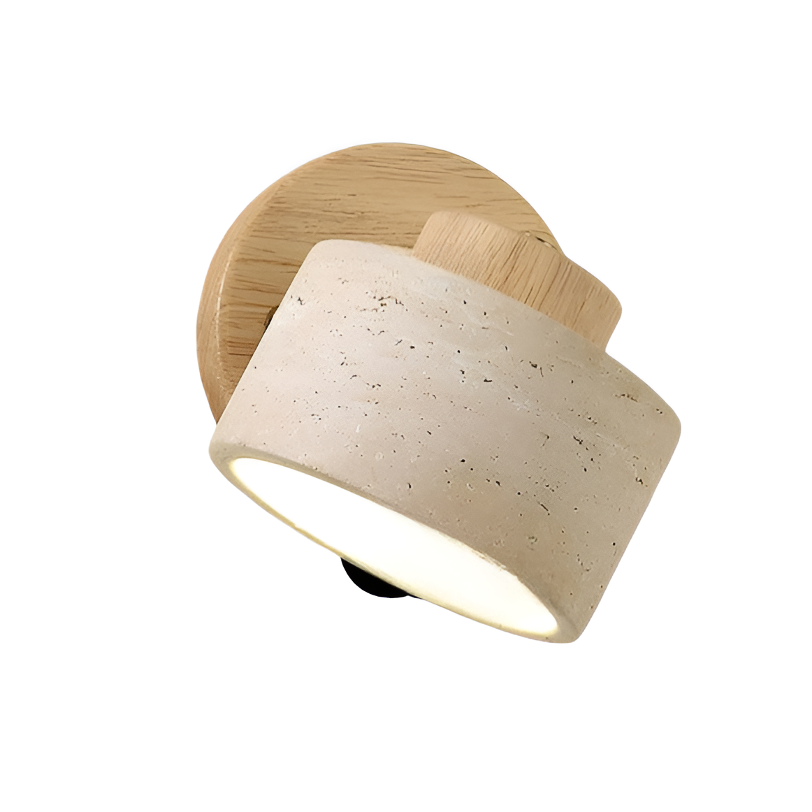 Natural Travertine Stone LED Wall Sconce Warm Light Reading Bedside Home Decor Stack Clear 1