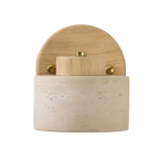 Natural Travertine Stone LED Wall Sconce Warm Light Reading Bedside Home Decor Stack Clear 2