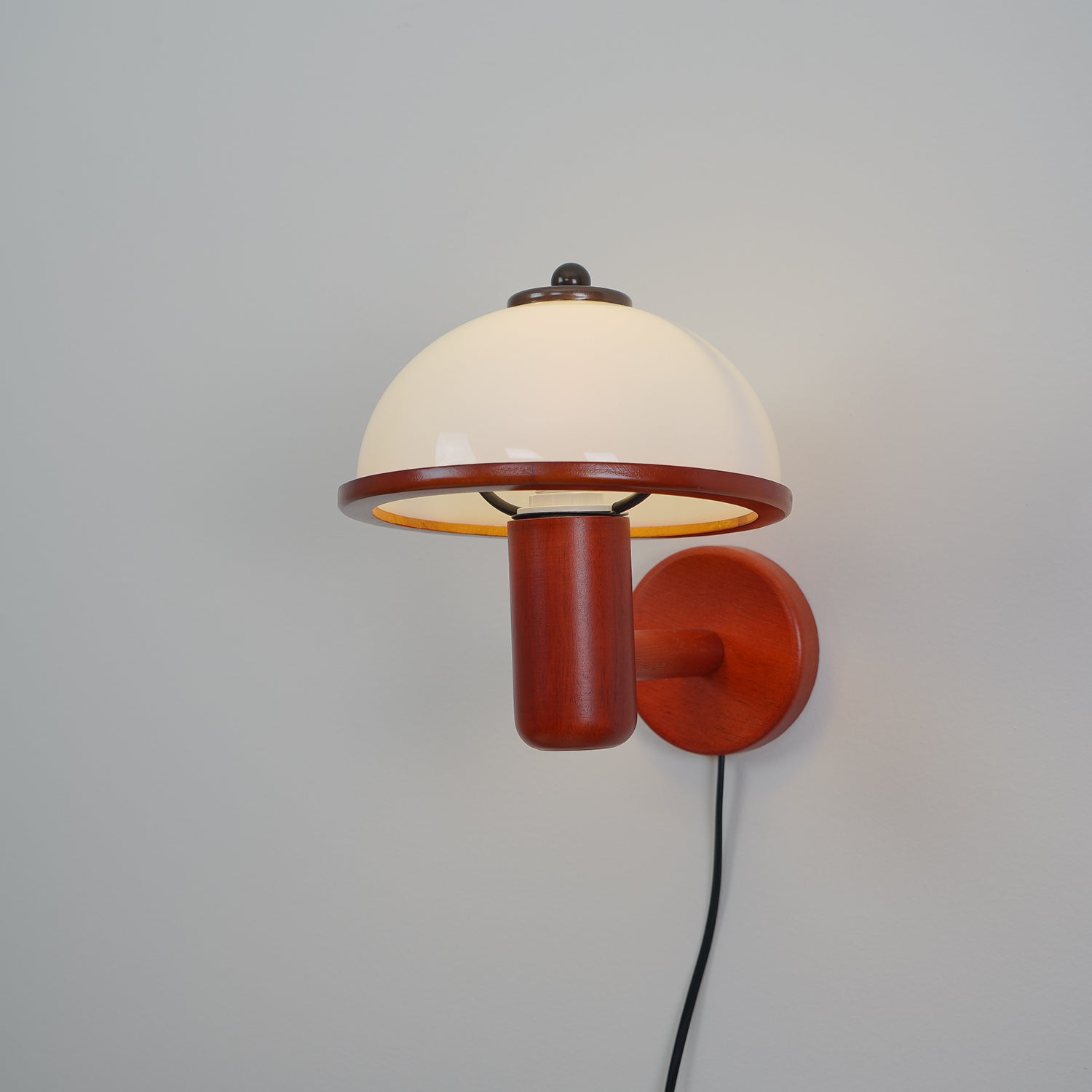 Natural Wood Accent Wall Sconce Light With White Shade 3