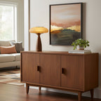 Natural Wood Touch Control Bedside Lamp Amber Shade 7