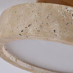 Natural Yellow Travertine Flush Mount Ceiling Light Round Durable LED Home Decor Stack Clear 5