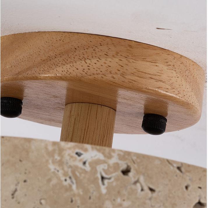 Natural Yellow Travertine Flush Mount Ceiling Light Round Durable LED Home Decor Stack Clear 6