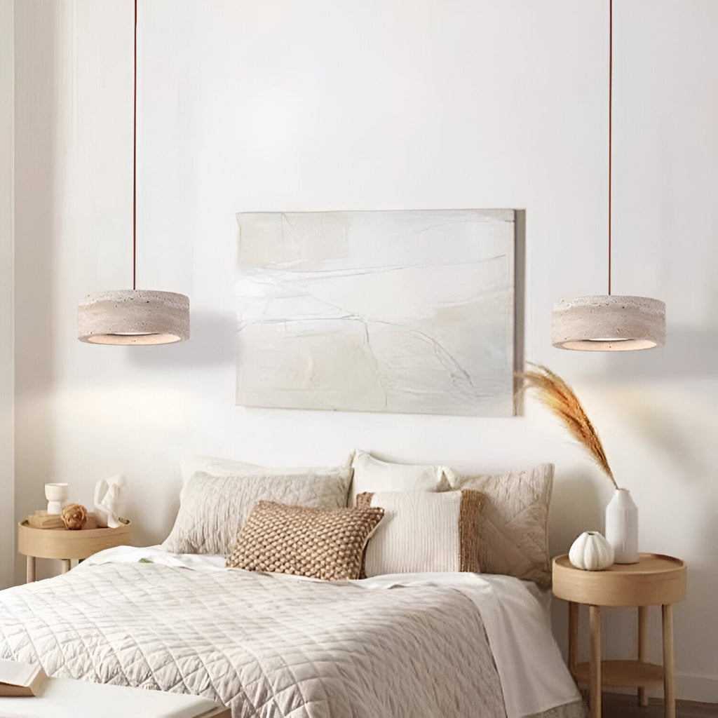 Natural Yellow Travertine Pendant Light – Dimmable Kitchen Hanging Light Fixture 4