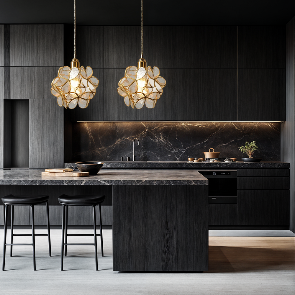 Nordic Flower Glass Pendant Light – Elegant Kitchen Pendant Lighting Fixture 1