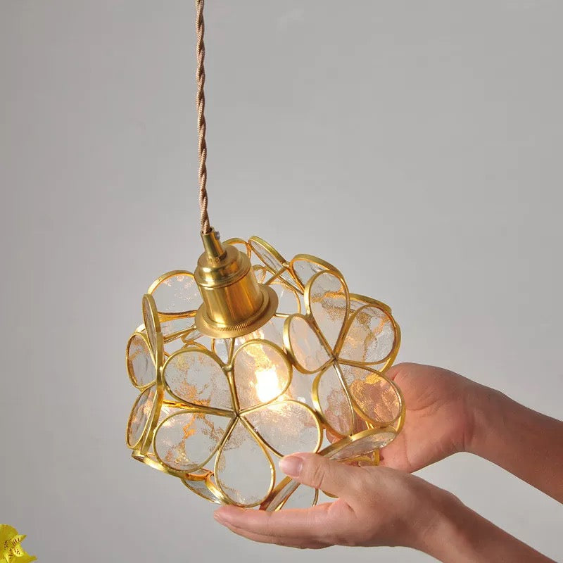 Nordic Flower Glass Pendant Light – Elegant Kitchen Pendant Lighting Fixture 6