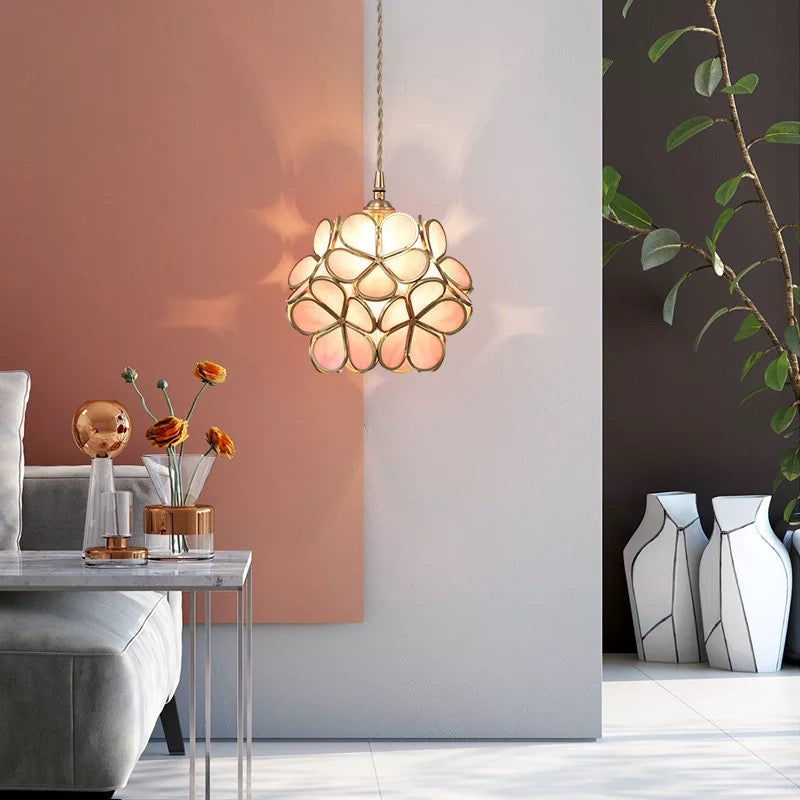 Nordic Flower Glass Pendant Light – Elegant Kitchen Pendant Lighting Fixture 8