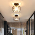 Nordic Flush Mount Ceiling Light Fixture with Glass Accents - Black Minimalist Design 2