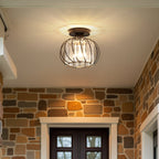 Nordic Flush Mount Ceiling Light Fixture with Glass Accents - Black Minimalist Design 4