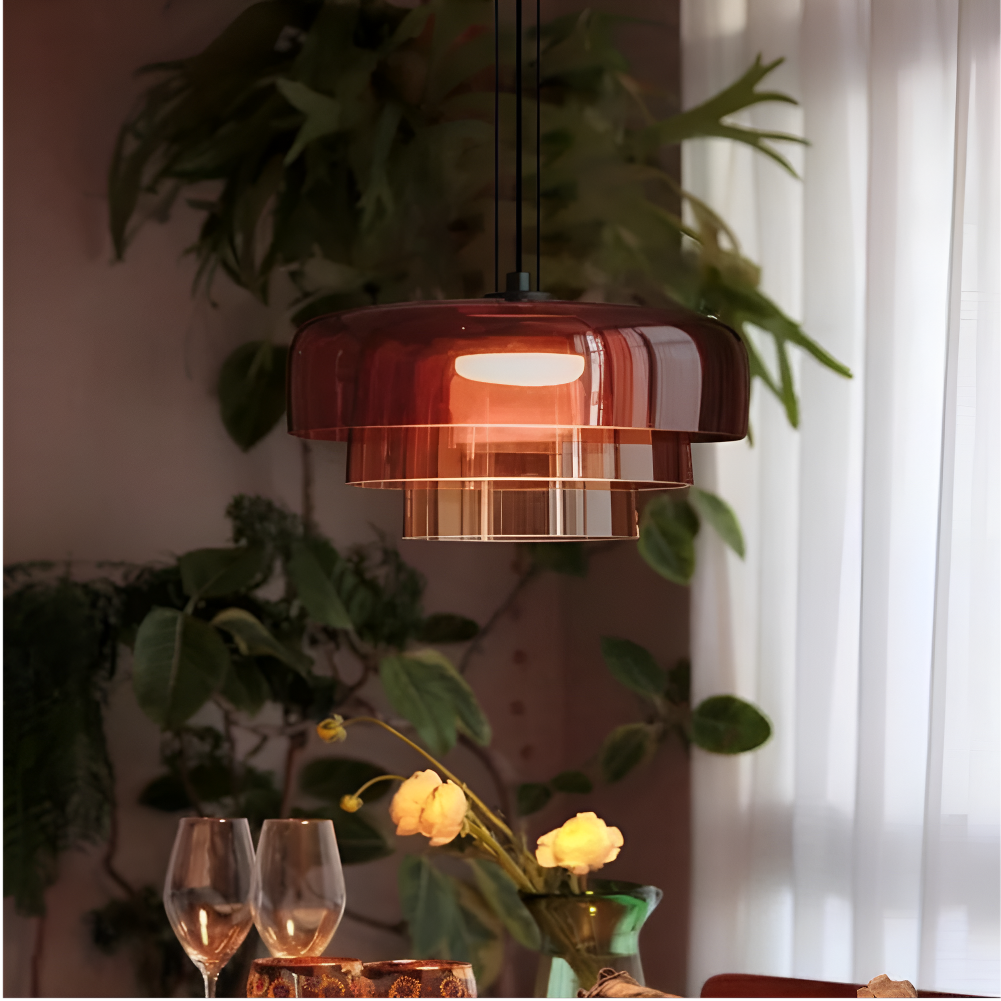 Nordic Glass Pendant Light – Adjustable Height Kitchen Pendant Lighting 6