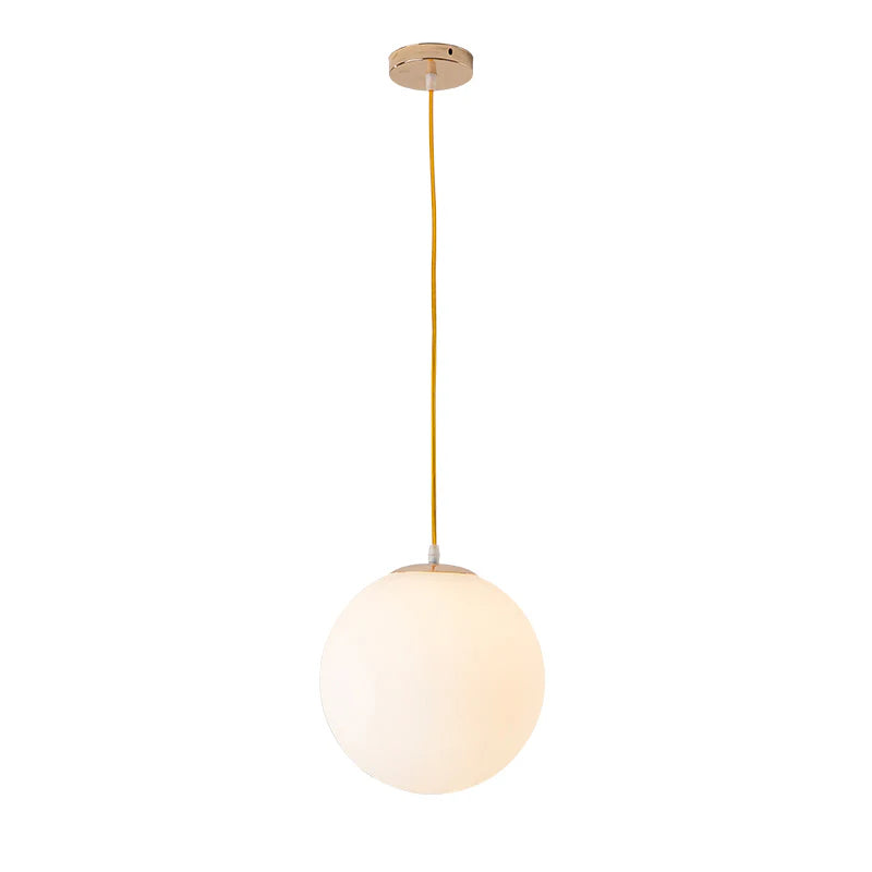 Nordic Milky Glass Pendant Light – Modern Minimalist Kitchen Hanging Light Fixture 1
