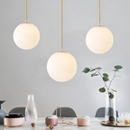 Nordic Milky Glass Pendant Light – Modern Minimalist Kitchen Hanging Light Fixture 3