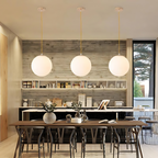 Nordic Milky Glass Pendant Light – Modern Minimalist Kitchen Hanging Light Fixture 4