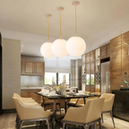 Nordic Milky Glass Pendant Light – Modern Minimalist Kitchen Hanging Light Fixture 5