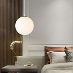 Nordic Milky Glass Pendant Light – Modern Minimalist Kitchen Hanging Light Fixture 6