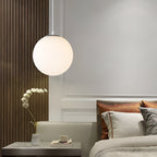 Nordic Milky Glass Pendant Light – Modern Minimalist Kitchen Hanging Light Fixture 8