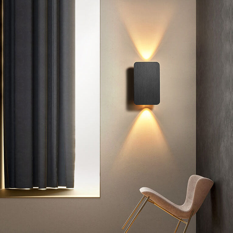 Nordic Minimalist 2-Light LED Wall Sconce Lamp – Aluminum Rectangular Wall Lights in Black, Gold, Coffee, Gray 11