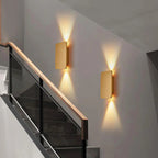 Nordic Minimalist 2-Light LED Wall Sconce Lamp – Aluminum Rectangular Wall Lights in Black, Gold, Coffee, Gray 2