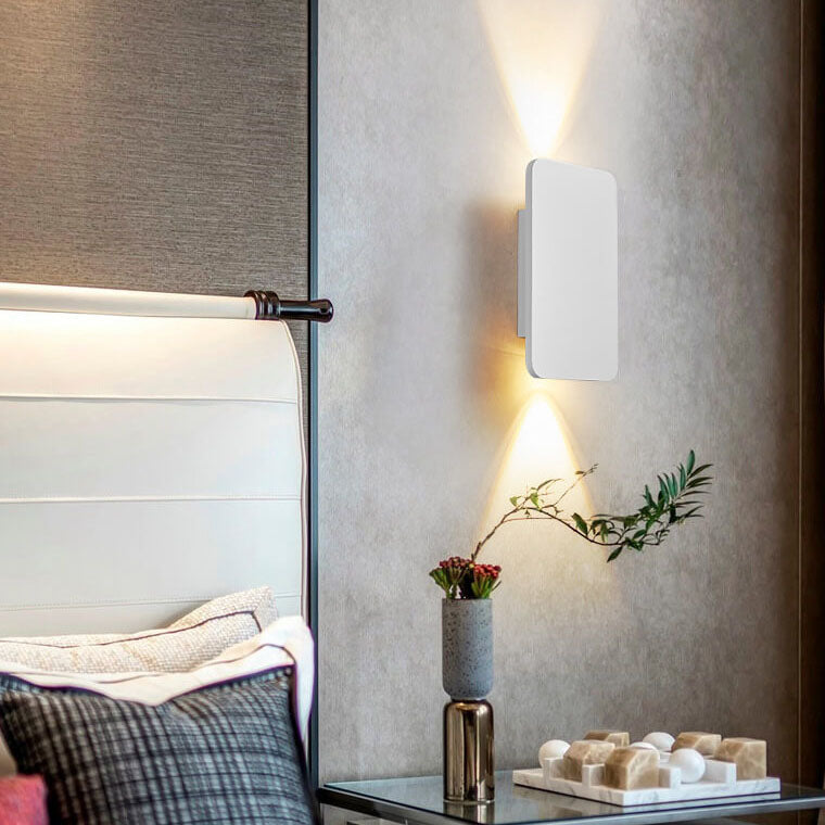 Nordic Minimalist 2-Light LED Wall Sconce Lamp – Aluminum Rectangular Wall Lights in Black, Gold, Coffee, Gray 3