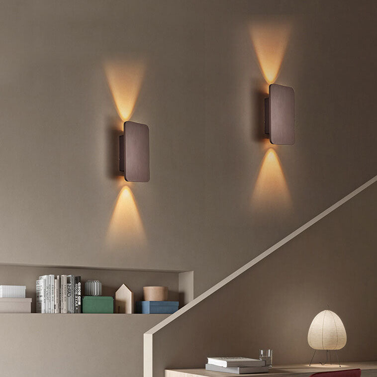 Nordic Minimalist 2-Light LED Wall Sconce Lamp – Aluminum Rectangular Wall Lights in Black, Gold, Coffee, Gray 7