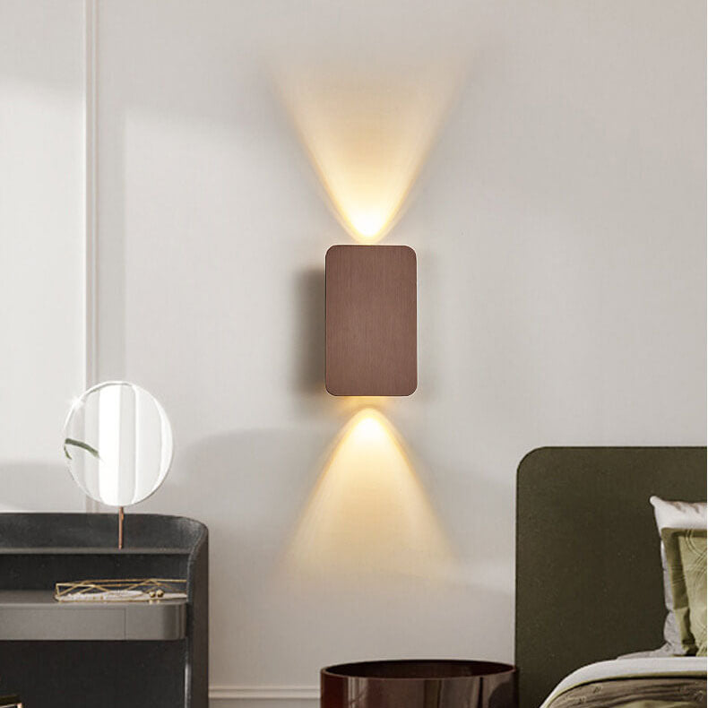 Nordic Minimalist 2-Light LED Wall Sconce Lamp – Aluminum Rectangular Wall Lights in Black, Gold, Coffee, Gray 8
