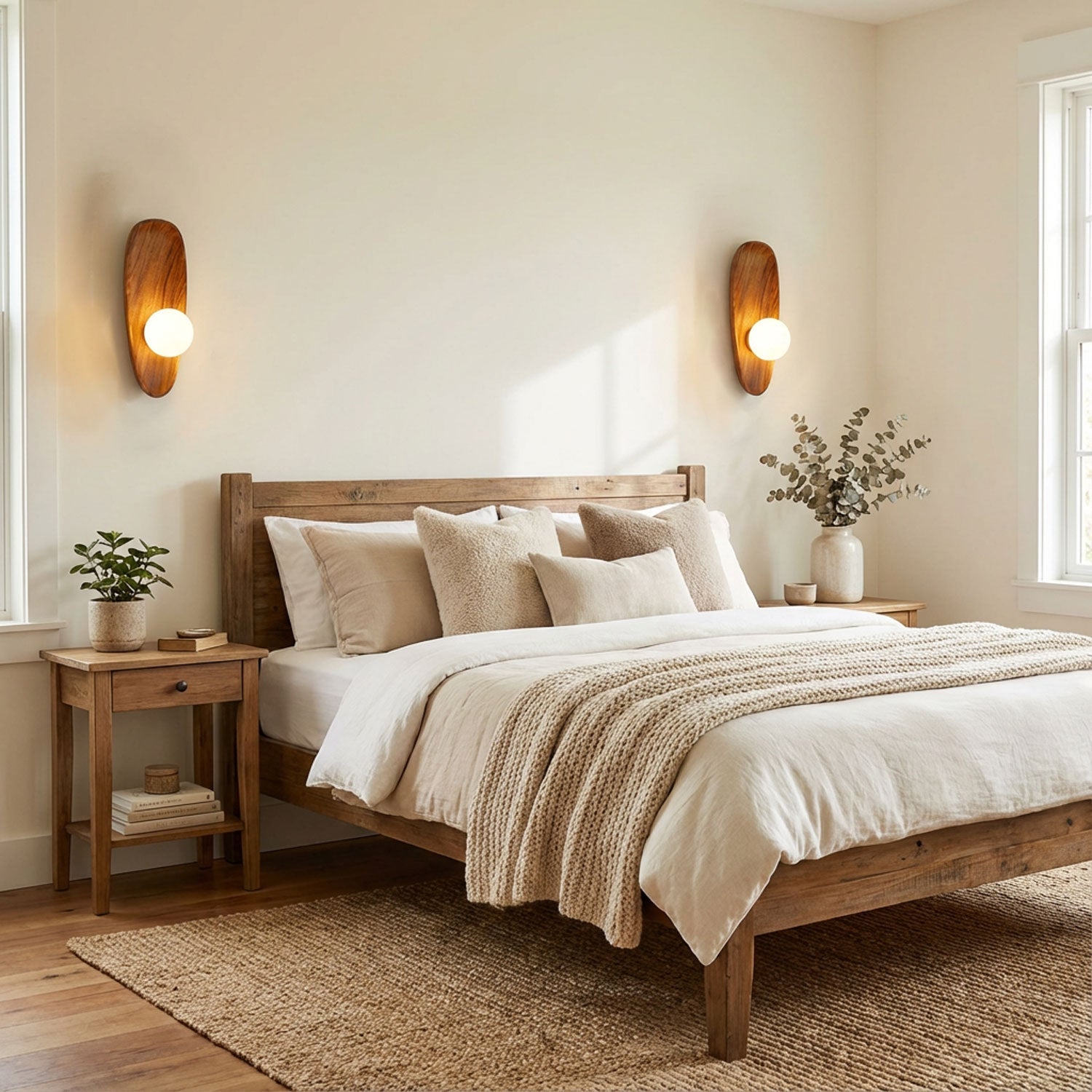 Nordic Minimalist Accent LED Wall Sconce Natural Wood 3