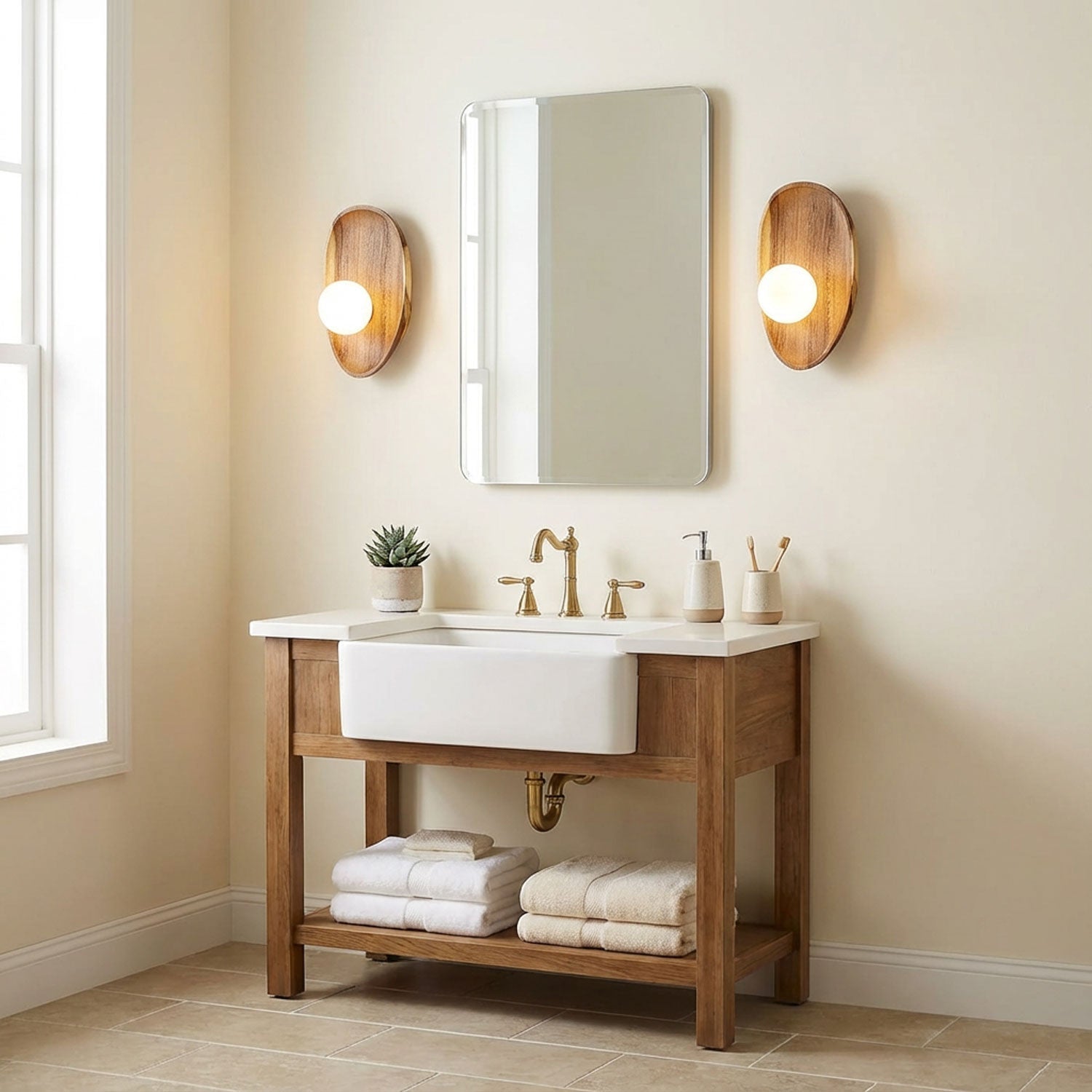 Nordic Minimalist Accent LED Wall Sconce Natural Wood 6