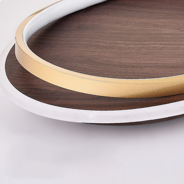 Nordic Minimalist Circular LED Flush Mount Ceiling Light Fixture in Walnut Grain Finish – Energy Efficient, Modern Design, Multiple Sizes Available 8