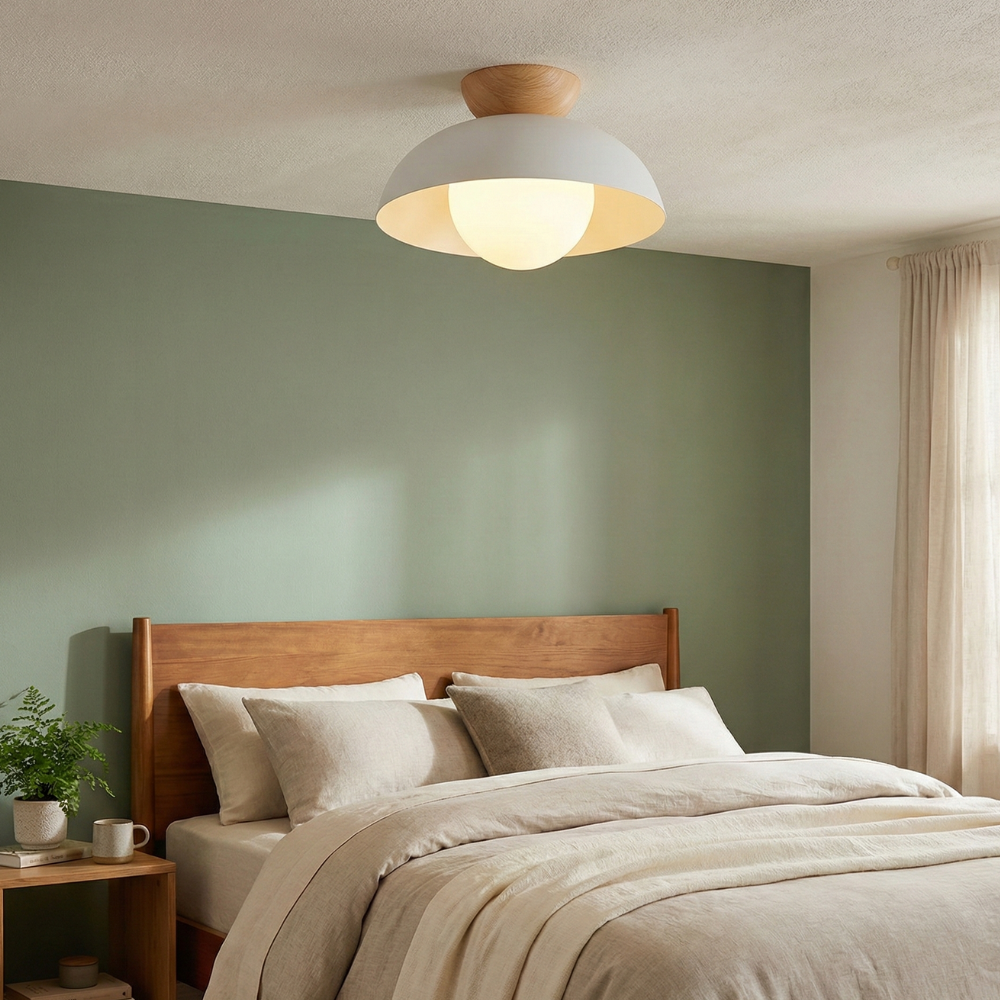 Nordic Minimalist Flush Mount Ceiling Light Fixture with Glass Shade - LED Compatible 10