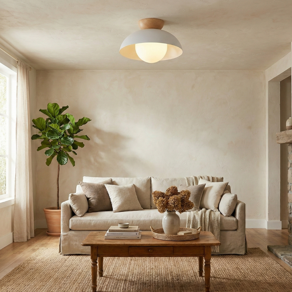 Nordic Minimalist Flush Mount Ceiling Light Fixture with Glass Shade - LED Compatible 11