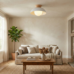 Nordic Minimalist Flush Mount Ceiling Light Fixture with Glass Shade - LED Compatible 11