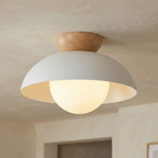 Nordic Minimalist Flush Mount Ceiling Light Fixture with Glass Shade - LED Compatible 12