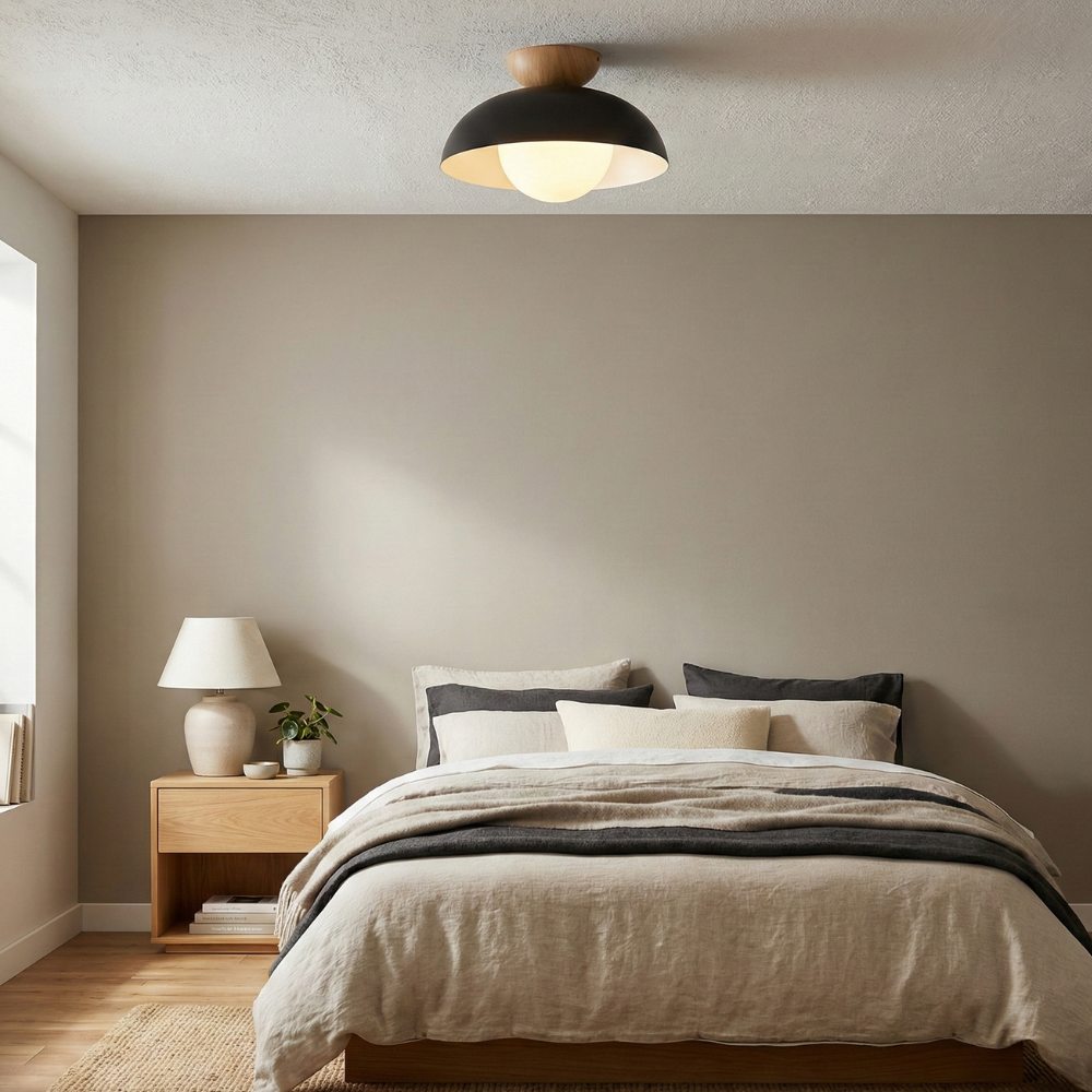 Nordic Minimalist Flush Mount Ceiling Light Fixture with Glass Shade - LED Compatible 13