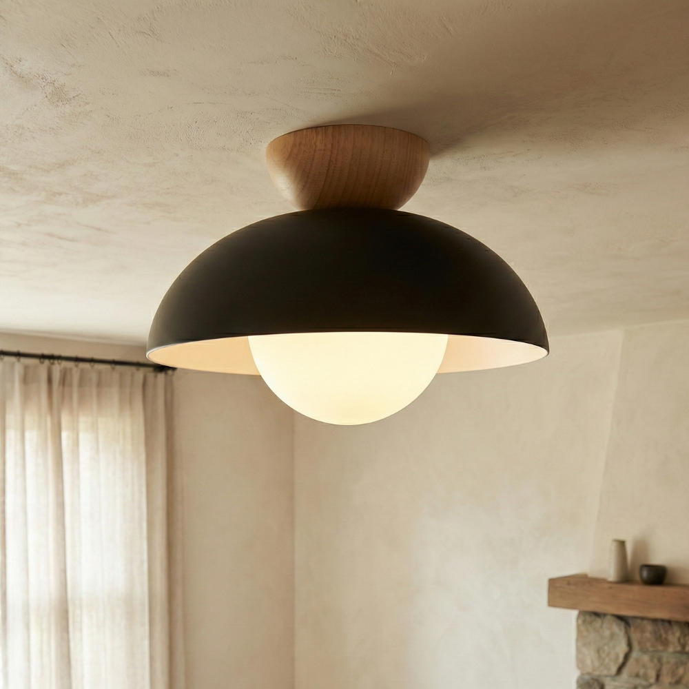 Nordic Minimalist Flush Mount Ceiling Light Fixture with Glass Shade - LED Compatible 14